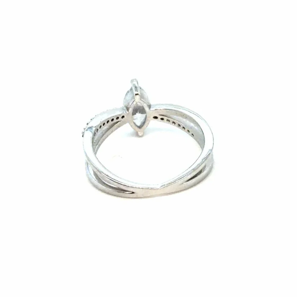 Teardrop Criss-Cross Design Cz Ring‎